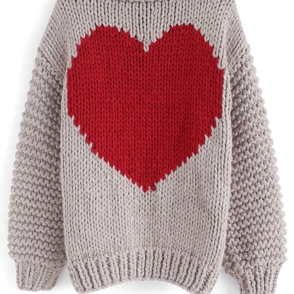 CHICWISH Key to My Heart Hand Knit Chunky Cardigan SIZE S - Picture 1 of 8